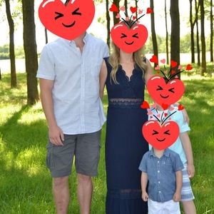 Crocheted v-neck maxi dress